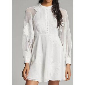 Anthropologie x Mare Mare White Sabine Embroidered Mini Dress (NWT)